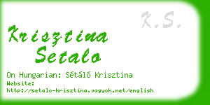 krisztina setalo business card