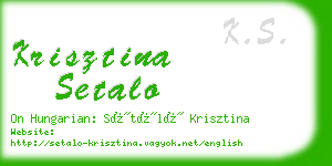 krisztina setalo business card